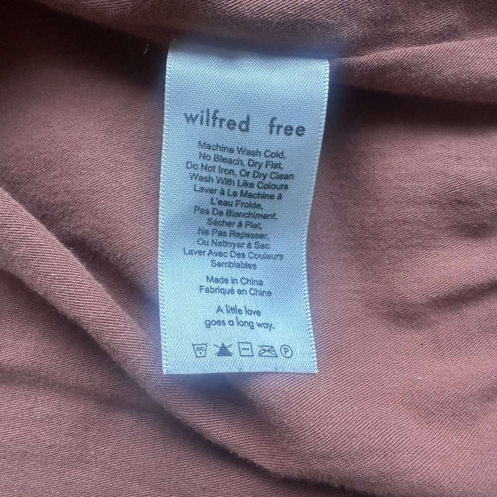 ARITZIA WILFRED FREE Teddy Bomber Brown Sherpa Zip Pockets | size: small - Picture 4 of 6